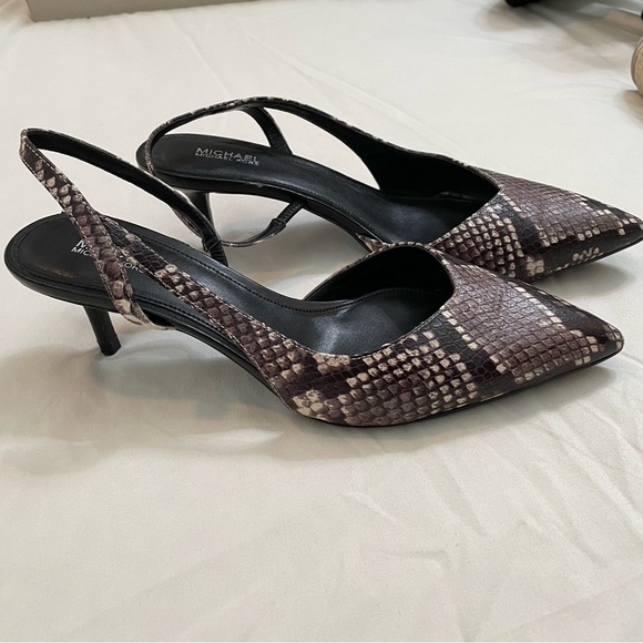 Michael Kors Snakeskin Kitten Heel, Sling Back, Women's 8 - Picture 3 of 10